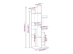 Candler Estantería madera contrachapada roble ahumado 48x25,5x140 cm