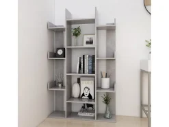 Candler Librería de madera contrachapada gris hormigón 86x25,5x140 cm