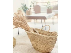 Capazo de esparto natural de 50x35x35cm - MENORCA - DECOWOOD