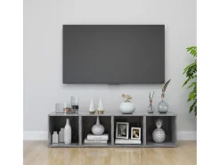 Cape Canaveral Mueble de TV 2uds madera contrachapada gris hormigón 37x35x37cm