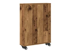Carrito de almacenaje estrecho madera envejecida 48x13x68 cm