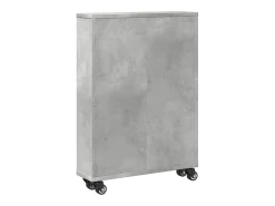 Carrito de almacenaje estrecho madera gris hormigón 48x13x68 cm