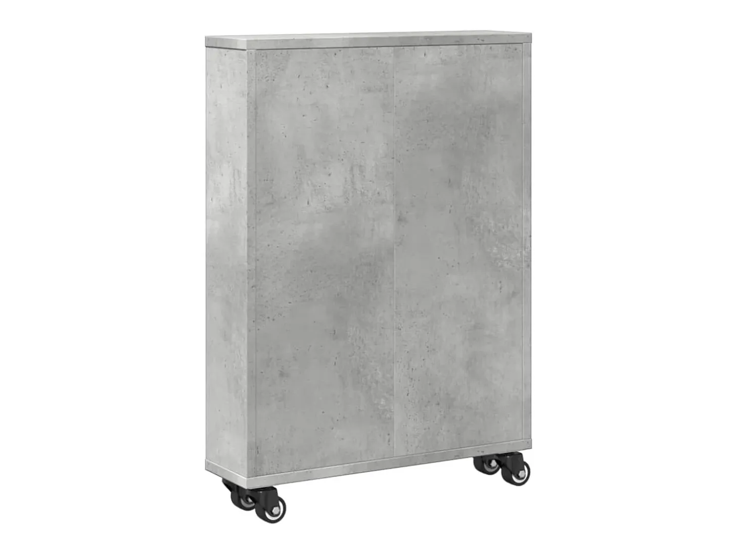 Carrito de almacenaje estrecho madera gris hormigón 48x13x68 cm