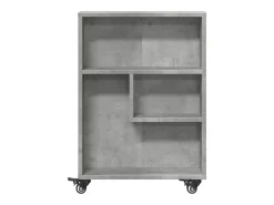 Carrito de almacenaje estrecho madera gris hormigón 48x13x68 cm