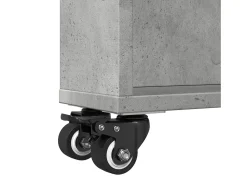 Carrito de almacenaje estrecho madera gris hormigón 48x13x68 cm