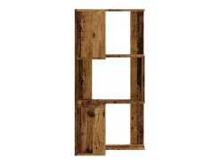 Cavit Estantería de esquina 3 niveles madera envejecida 50x50x102 cm