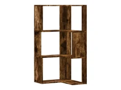 Cavit Estantería esquina 3 niveles madera roble ahumado 50x50x102 cm
