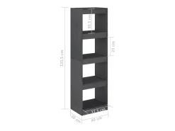 Centerville Estantería/divisor de espacios pino macizo gris 40x30x135,5cm