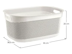 Cesta Alta Rectangular 33 Litros Blanco 7house