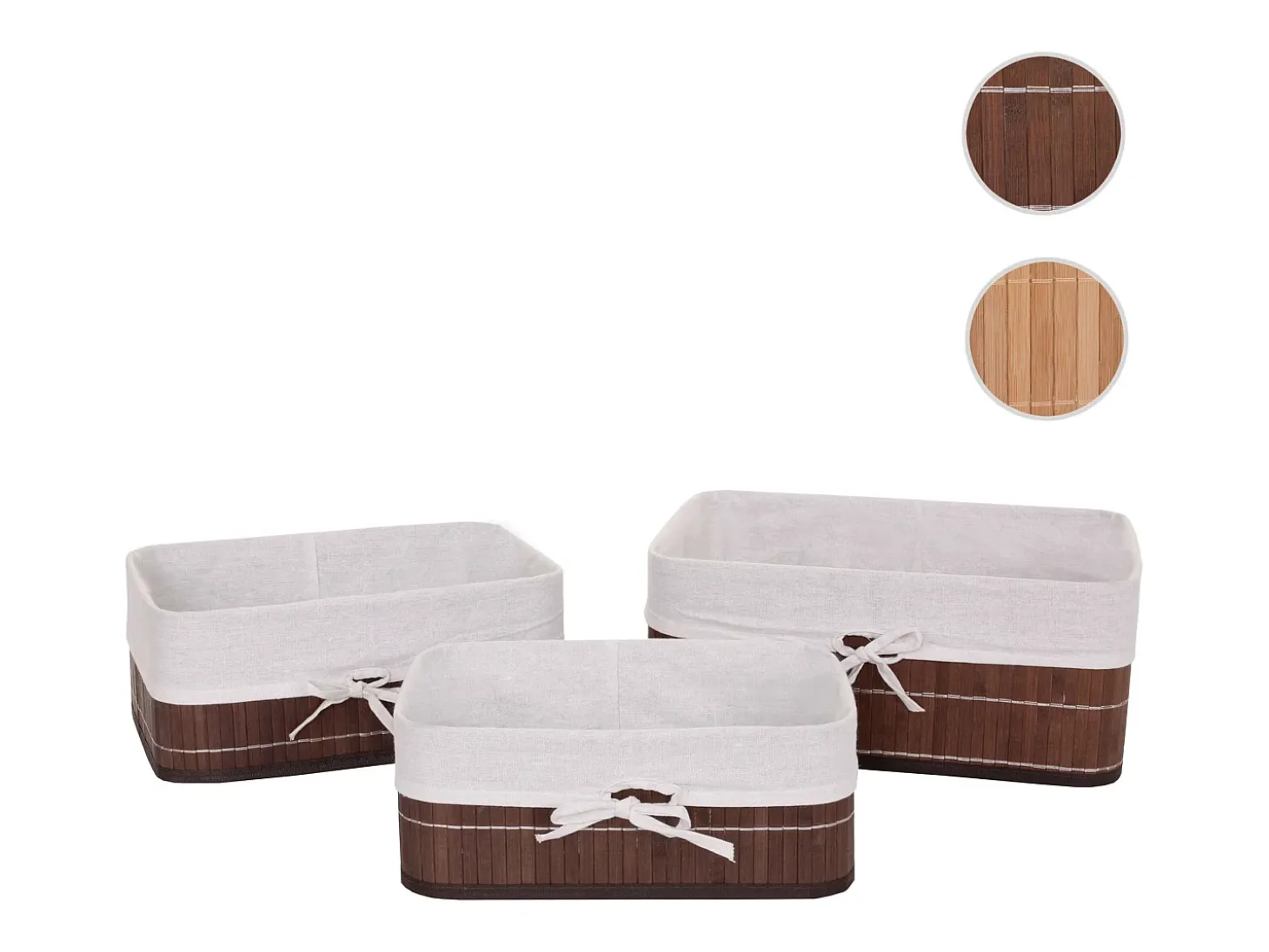 Cesta de almacenaje MCW-C21 (juego de 3), marrón