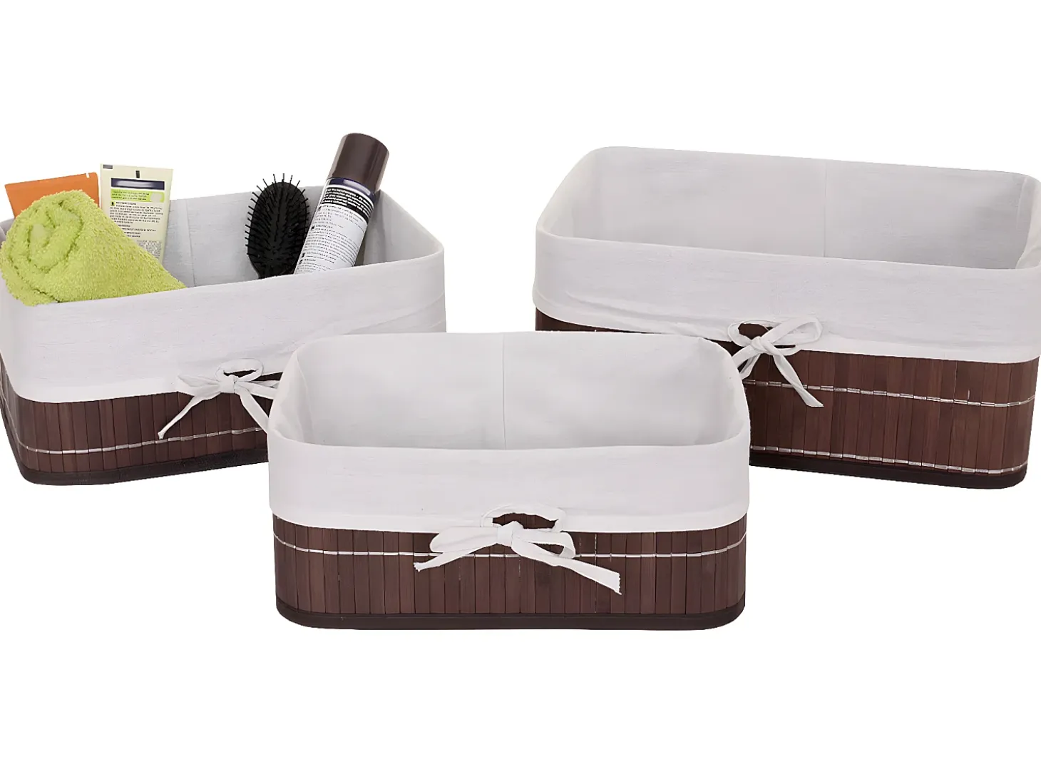Cesta de almacenaje MCW-C21 (juego de 3), marrón