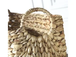 Cesta de jacinto de agua con asas - 36 x 19 x 22 cm