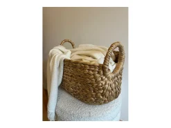 Cesta de jacinto de agua con asas - 36 x 19 x 22 cm