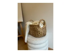 Cesta de jacinto de agua con asas - 36 x 19 x 22 cm