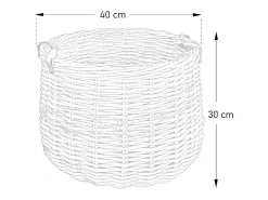 Cesta de madera de ratán auténtico con asas 40 x 30 cm