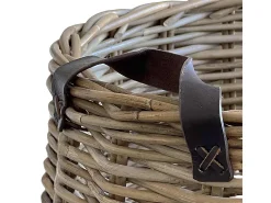 Cesta de madera de ratán auténtico con asas 40 x 30 cm