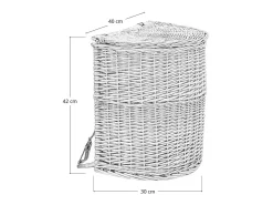 Cesta de mimbre con tapa y bandolera – 41 cm x 30 cm x h 42 cm
