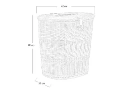 Cesta de mimbre Gerla Lux con tapa y correa para el hombro 42 cm x 30 cm h 40