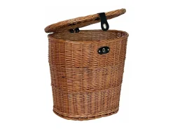 Cesta de mimbre Gerla Lux con tapa y correa para el hombro 42 cm x 30 cm h 40