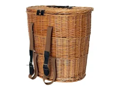 Cesta de mimbre Gerla Lux con tapa y correa para el hombro 42 cm x 30 cm h 40