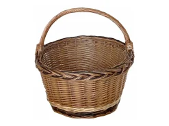 Cesta de mimbre Matilde ovalada bicolor con asa cm 51,5 x cm 42 h 24