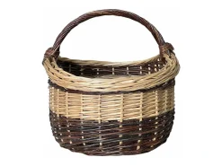 Cesta de mimbre Sofia ovalada bicolor con asa cm 44 x cm 35 h 24