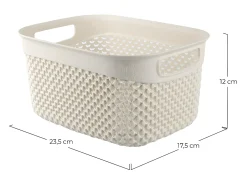 Cesta Mediana de Ordenación Rectangular 3,3 Litros Beige 7house