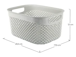 Cesta Mediana de Ordenación Rectangular 3,3 Litros Gris 7house