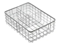 Cesta metálica gris de 3 compartimentos