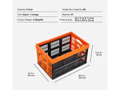 Cestas de Almacenamiento SucceBuy Plegables, 45 L, Plástico Plegable, Lote de 3, Apilables - Solución Práctica para Clasificar y Guardar Efectos