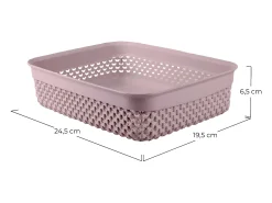 Cesto Bajo de Ordenación Rectangular 2,2 Litros Rosa 7house