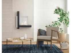 Chasis - Biochimenea de pared de metal negro