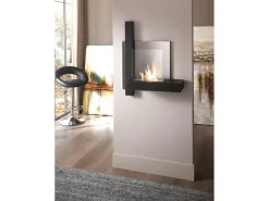 Chasis - Biochimenea de pared de metal negro