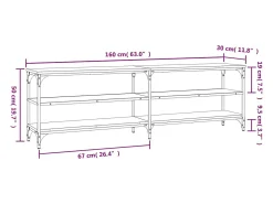 Chiloquin Mueble de TV madera contrachapada roble Sonoma 160x30x50 cm