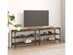 Chiloquin Mueble de TV madera contrachapada roble ahumado 160x30x50 cm