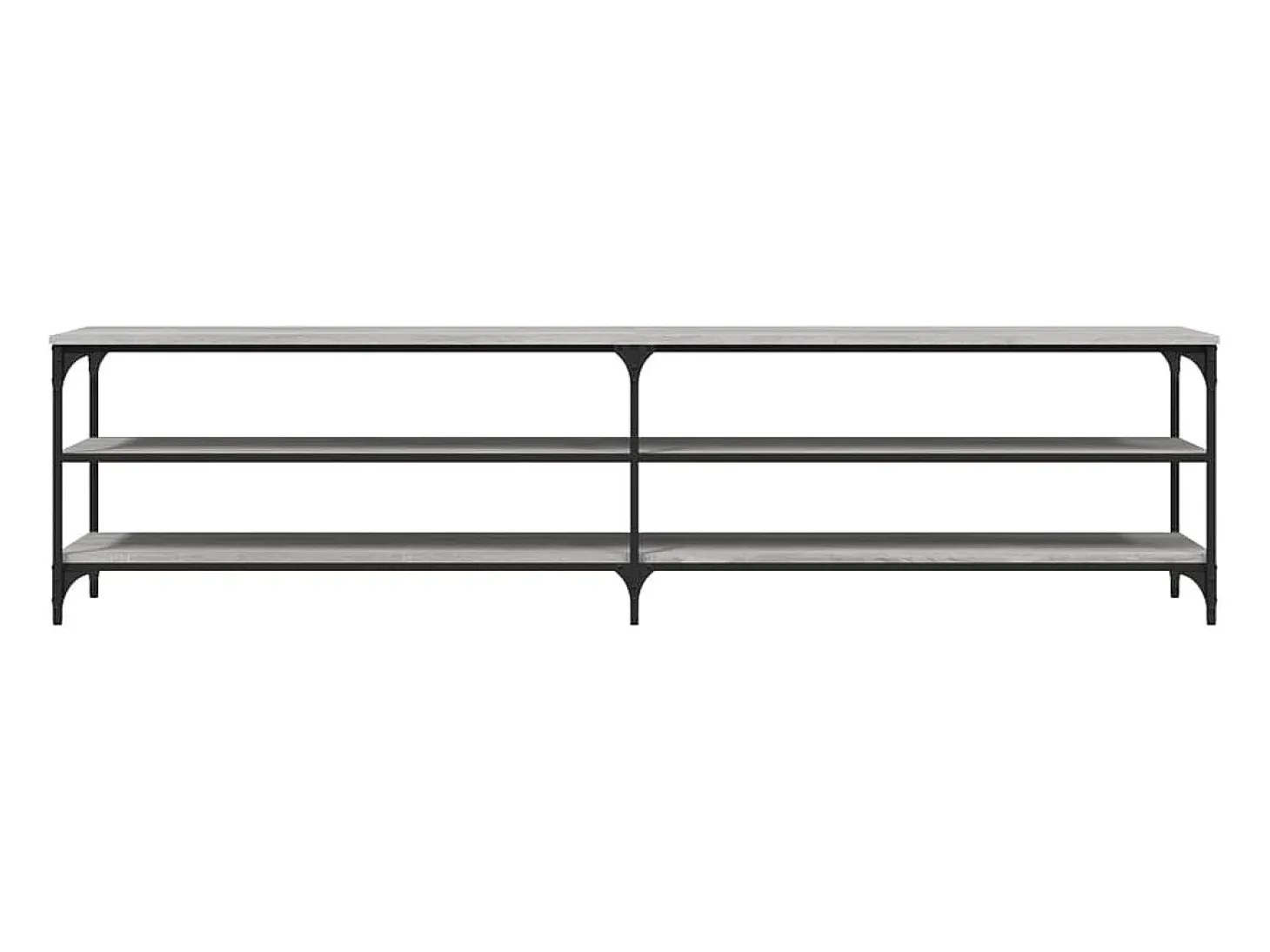 Chiloquin Mueble TV metal y madera contrachapada gris Sonoma 200x30x50 cm