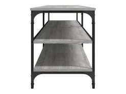 Chiloquin Mueble TV metal y madera contrachapada gris Sonoma 200x30x50 cm