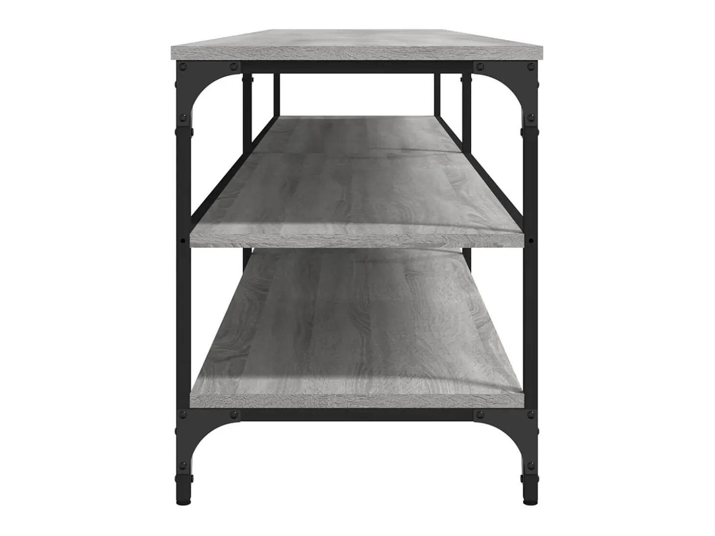 Chiloquin Mueble TV metal y madera contrachapada gris Sonoma 200x30x50 cm