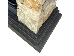 Chimenea de bioetanol Belluno, biochimenea de pie, efecto piedra artificial, L105xP38xH100