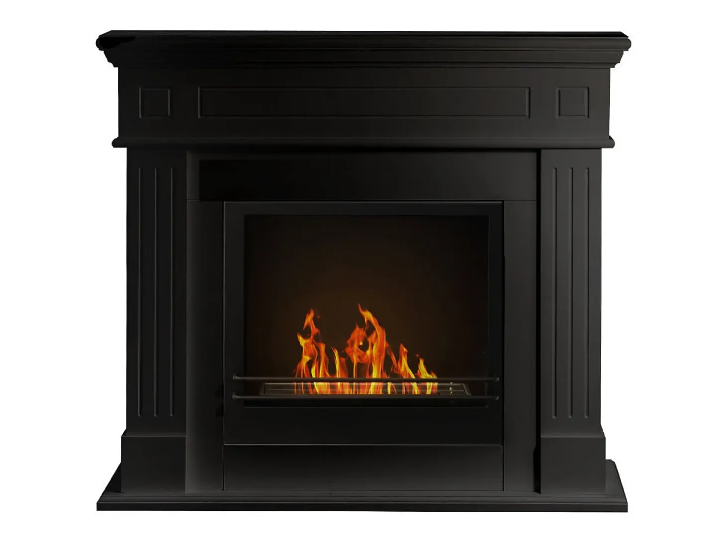 Chimenea de bioetanol biochimenea de suelo Cambridge en madera Negro 110x37x102h