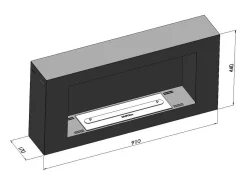 Chimenea de bioetanol de pared BlackBox 910 SimpleFire con cristal