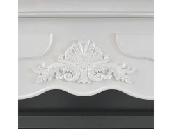 Chimenea de bioetanol de suelo de madera París Blanco L123xP39xH100