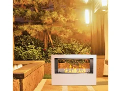 Chimenea de bioetanol de pie Giotto S White 100x30x70 para interior/exterior