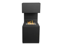 Chimenea de bioetanol de suelo Oslo en acero negro L38xP38xH100