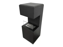 Chimenea de bioetanol de suelo Oslo en acero negro L38xP38xH100