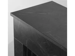 Chimenea de bioetanol de pie BELLINI de madera efecto mármol negro. Fabricada en Italia. L96 x P35 x H96.
