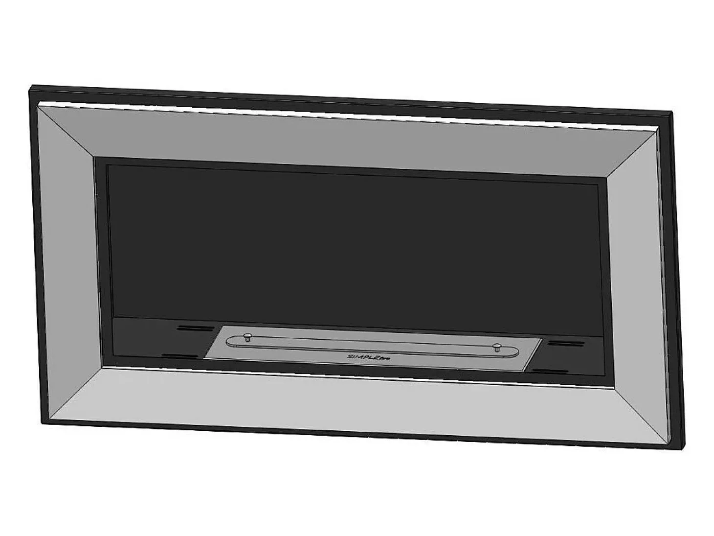 Chimenea de bioetanol empotrada Frame 900 SimpleFire con cristal negro