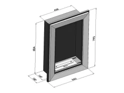 Chimenea de bioetanol empotrada Frame 550 SimpleFire blanca con cristal