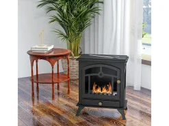 Chimenea de bioetanol Homcom 7000 BTU/h 0,9L negro 54x45x28 cm