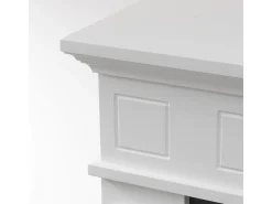 Chimenea de bioetanol JEFFERSON, biochimenea de pie, color blanco, L 89,5 x H 90,5 x P 28